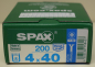 Preview: Spax Edelstahlschraube Senkkopf, Teilgewinde, T-Star plus 4 x 40 mm (200 Stck.)