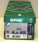 Preview: Spax Universalscrew, WIROX,  Torx T-Star Plus 4,5 x 45 mm (500 pieces)