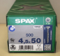 Preview: Spax Universalschraube Senkkopf, WIROX, T-Star Plus 4,5 x 50 mm (500 Stck)