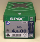 Preview: Spax Universalschraube Senkkopf, WIROX, T-Star Plus 4,5 x 80 mm (200 Stck)