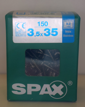 Spax Edelstahlschraube Senkkopf, Teilgewinde, T-Star plus 3,5 x 35 mm (150 Stck.)