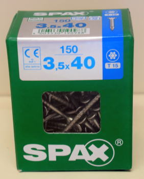 Spax Edelstahlschraube Senkkopf, Teilgewinde, T-Star plus 3,5 x 40 mm (150 Stck.)