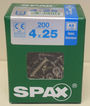 Spax Stainless steel T-Star plus 4 x 25 mm (200 pieces)