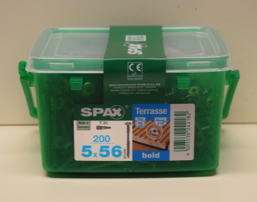 Spax Terrassen Schrauben Bold, 5 x 56 mm A2 Inox mit Zierkopf -  200 Stück