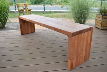 Bench from solid wood panel of Asian pear tree