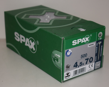 Spax Universalschraube Senkkopf, WIROX, T-Star Plus 4,5 x 70 mm (500 Stck)