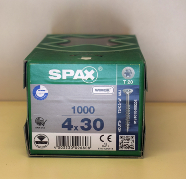 Spax Universalscrew, WIROX,  Torx T-Star Plus 4 x 30 mm (1000 pieces)