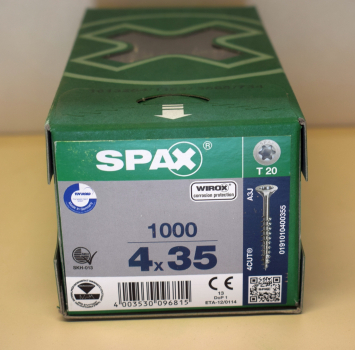 Spax Universalscrew, WIROX,  Torx T-Star Plus 4 x 35 mm (1000 pieces)