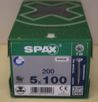 Spax Universalschraube Senkkopf, WIROX, T-Star Plus 5 x 100 mm (200 Stck)