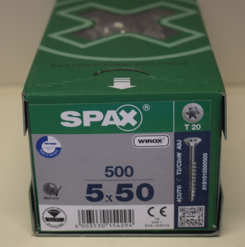 Spax Universalschraube Senkkopf, WIROX, T-Star Plus 5 x 50 mm (500 Stck)