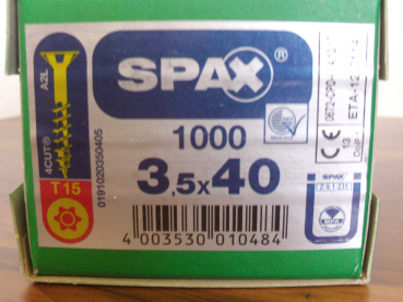 Spax Universalscrew Torx T-Star Plus 3,5x40 (1000pc)