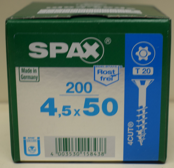 Spax Stainless steel T-Star plus 4,5 x 50 mm (200 pieces)