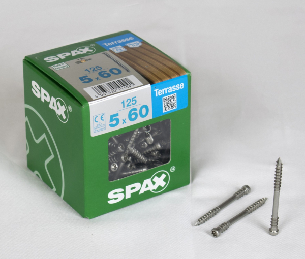 Spax Terrasse 5 x 60 mm  A2 Inox with cylinder head - 125 pieces