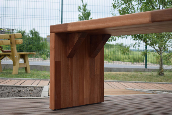 Bench from solid wood panel of Asian pear tree