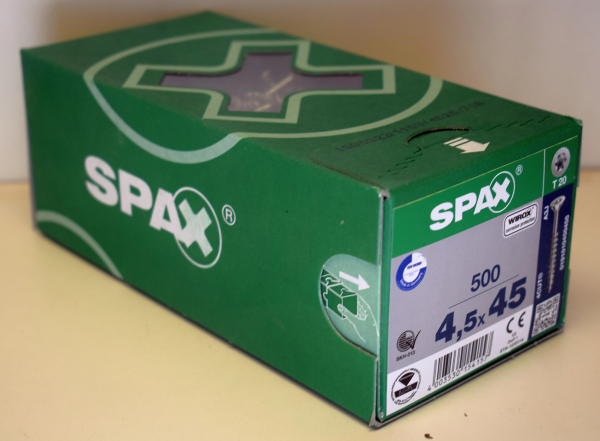 Spax Universalschraube Senkkopf, WIROX, T-Star Plus 4,5 x 45 mm (500 Stck)