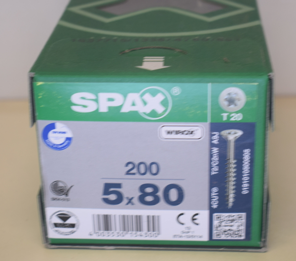 Spax Universalschraube Senkkopf, WIROX, T-Star Plus 5 x 80 mm (200 Stck)