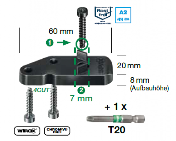 Spax hidden fastener for 3 qm - incl. Screws and Bit