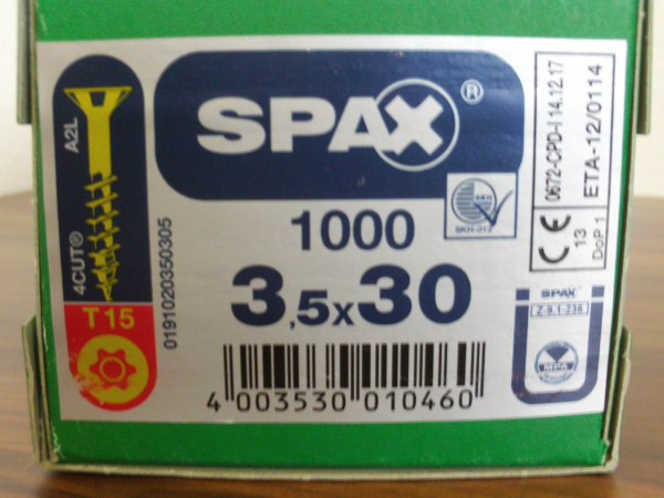 Spax Universalscrew Torx T-Star Plus 3,5x30 (1000pc)
