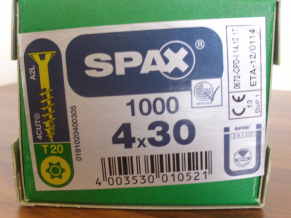 Spax Universalscrew Torx T-Star Plus 4x30 (1000pc)