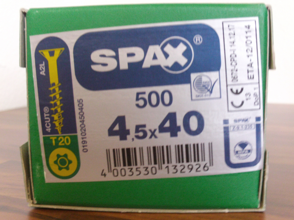 Spax Universalscrew Torx T-Star Plus 4,5x40 (500pc)