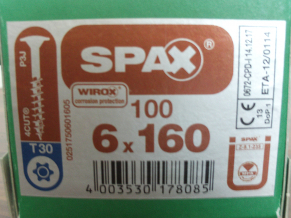 SPAX HI.FORCE 6x160 (100 pc.)